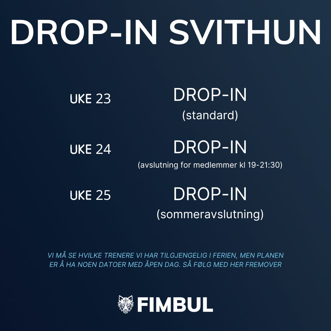 FIMBUL E-SPORT DROP-IN Slideshoow med timeplan og info (1) Drop-in plan for juni